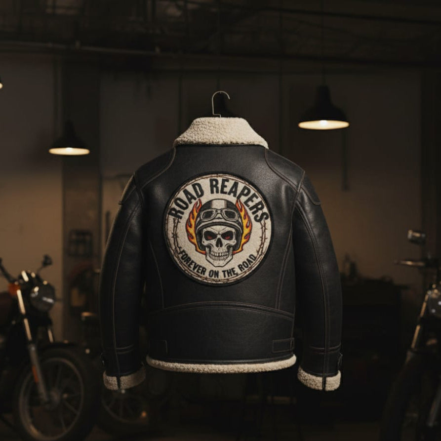 Men's Shearling Jacket Handmade genuine Sheepskin Leather B3 Bomber Jacket Customize Design