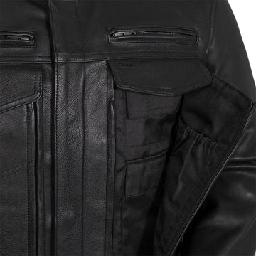Men's Biker Jacket Handmade Genuine Cowhide Leather Jacket